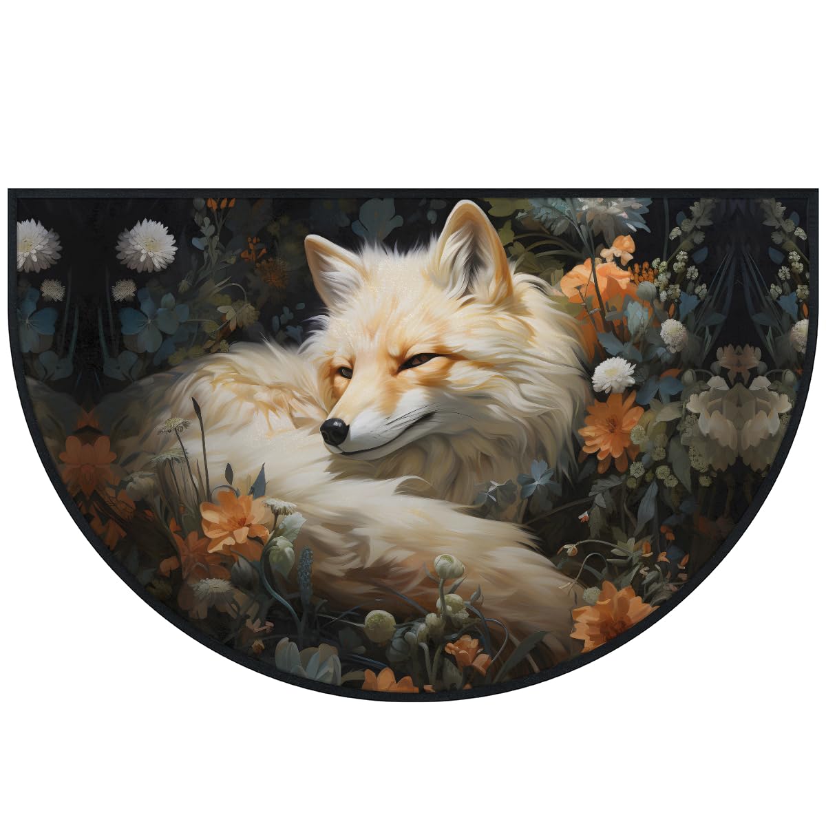 Paillasson demi-rond lavable grand tapis de porte antidérapant 100x160