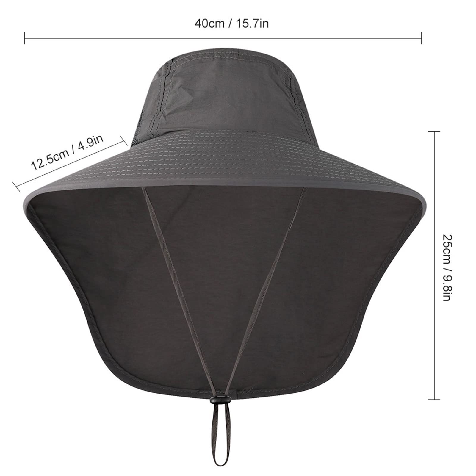 Cappelli da sole da uomo da pesca, protezione per il collo, protezione dal sole, tesa larga, con patta per il collo, per viaggi, campeggio, escursionismo, canottaggio