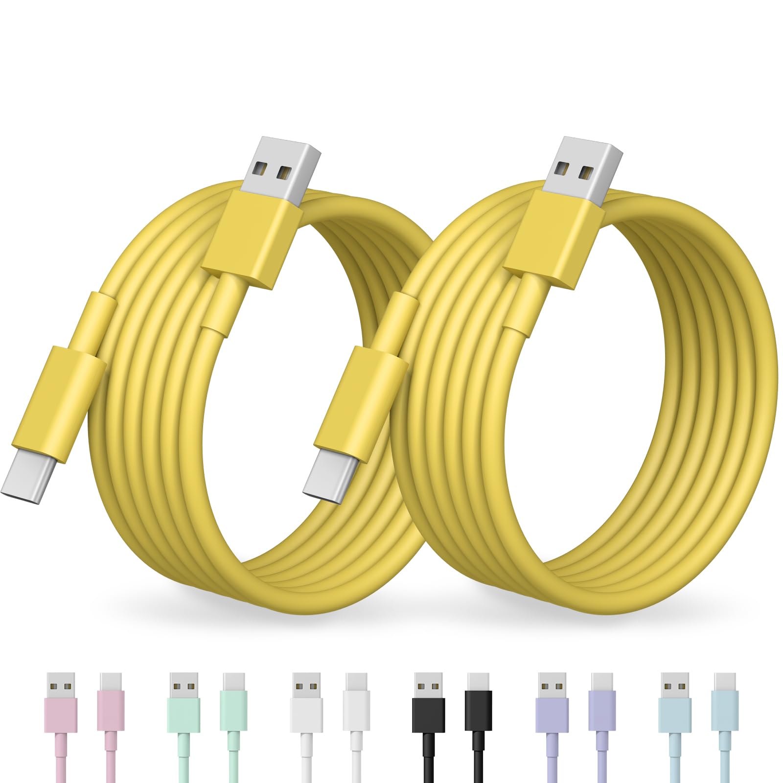 USB C Cable 2-Pack 6FT Car Carplay Cable for iPhone 16/15,iPhone 16/15 Plus, iPhone 16/15Pro, iPhone16/15Pro Max,iPhone16e,USB A to USB C for Carplay USB C Cord, iPad Air Car Charger Cable Cord