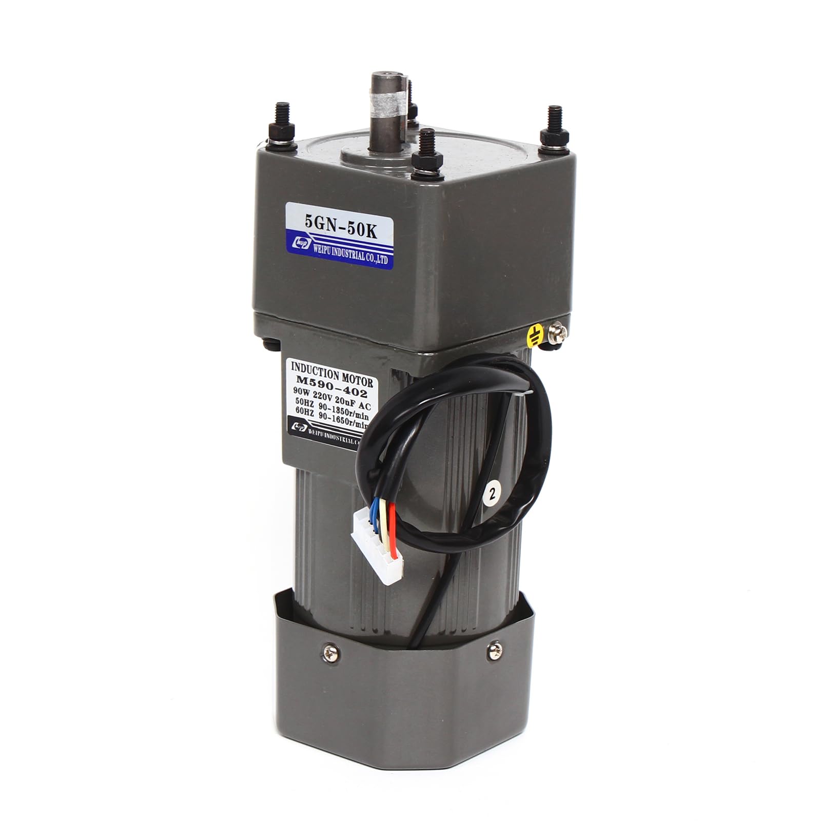 Elektrischer Getriebemotor, 220V 90W 50K AC Gear Motor mit Untersetzungsgetriebe, Verzögerung Einstellbare Drehzahl, 21N. m Drehmoment,Geeignet für Industrien wie Verpackungs, Druck (90W 50K)