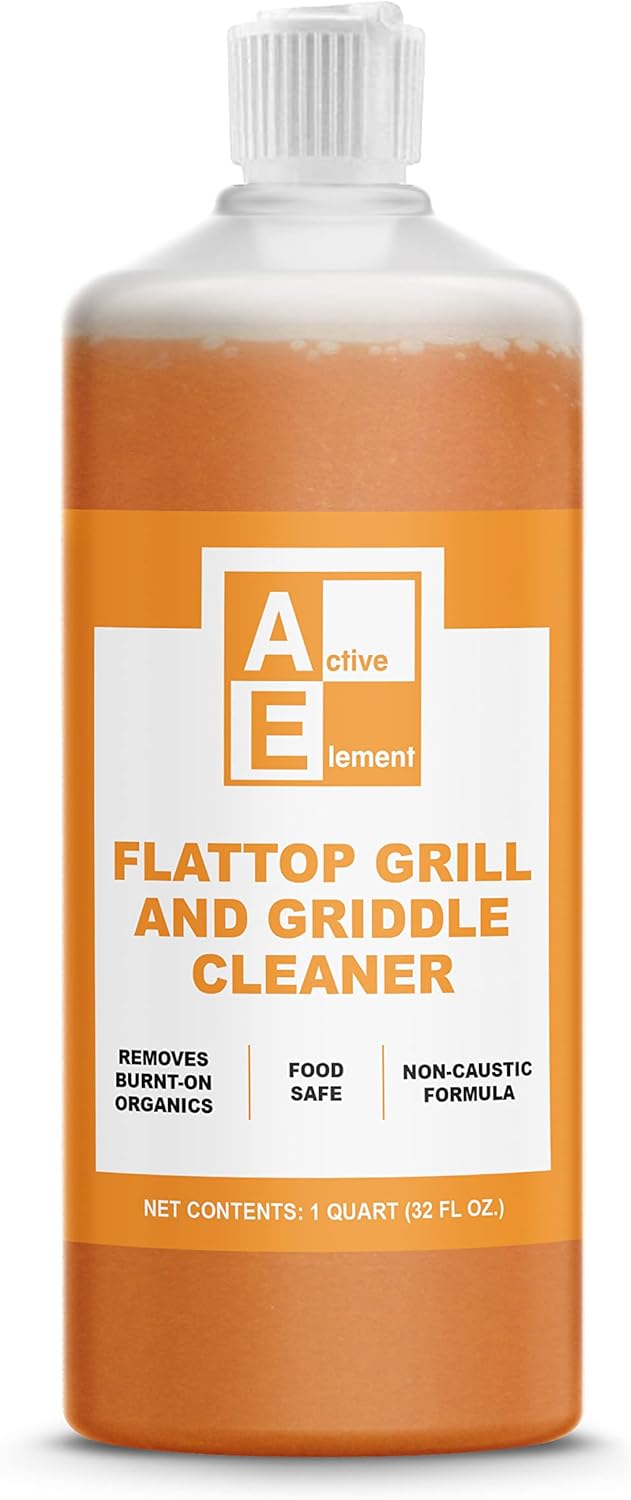 Flat Top Grill Cleaner – 32 fl oz (Pack of 4) | Griddle Cleaner, Food Safe, Non-Caustic, Removes Burnt-On Residue, Blackstone Compatible