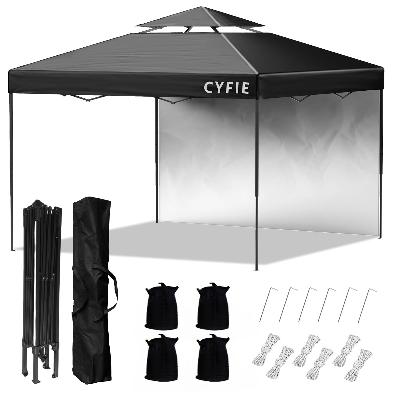 CYFIE タープテント 3mx3m サイドシート1枚付 ワンタッチタープ 風抜 Amazon | CYFIE タープテント 3mx3m サイドシート 1枚付き 風