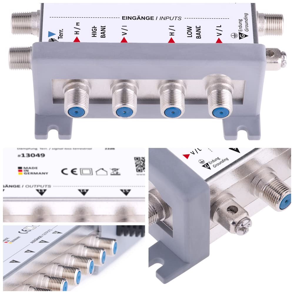 DUR-line MS 5/8 G-HQ Multiswitch Made in Germany Multiswitch Sat para 8 participantes/TV Fuente de alimentación de bajo Consumo Multiswitch, Matrix [Digital, HDTV, FullHD, 4K, 8K, UHD]