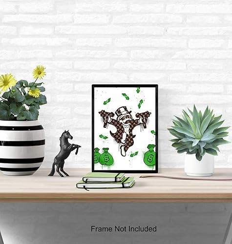 Miniatura 4 de Monopoly Man High Fashion Poster - Funny Graffiti Wall Art Print - Gangster Home Decoration - Urban Gangsta Room Decor for Dorm or Teens Bedroom -