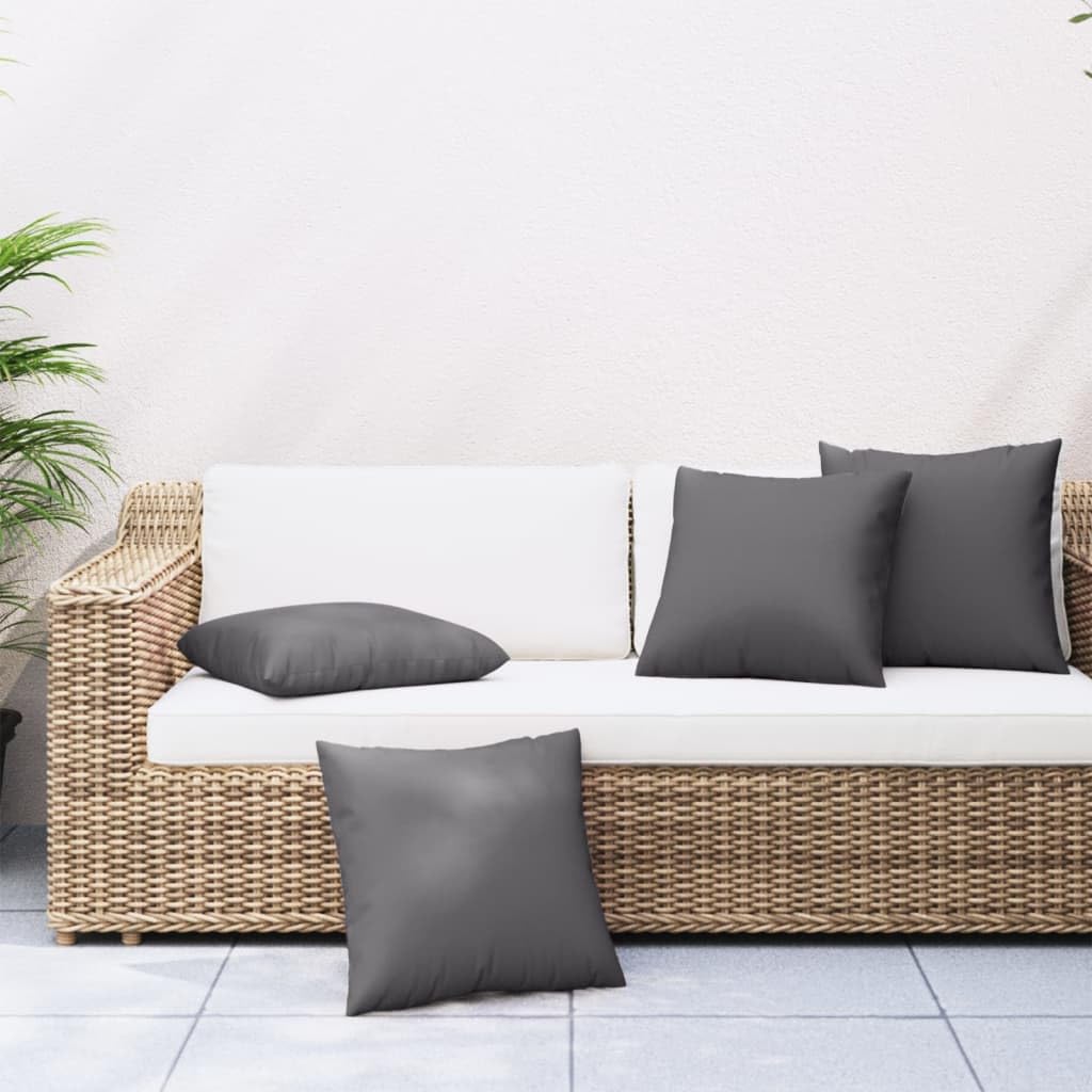 Sofakissen 4er Set Anthrazit 60x60 cm aus 100% Polyester und Hohlfaser Weiche Couchkissen mit Modernem Design Robustes Material für Garten Balkon Wohnzimmer Sitzbank und Lounge