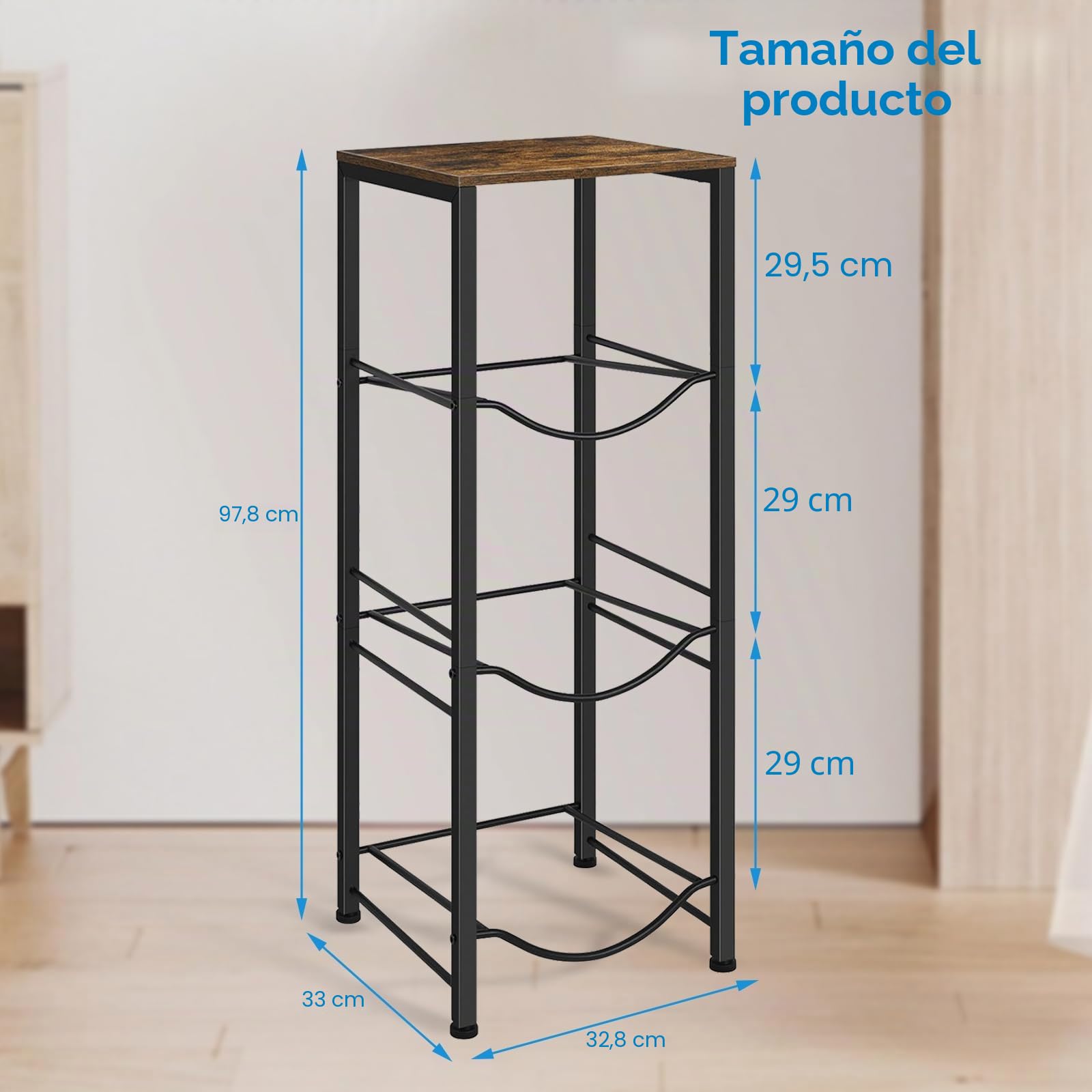 Soporte para jarra de agua, 3 pisos, 5 galones con tabla, enfriador de agua, estante de oficina, estante de almacenamiento de agua, extraíble, para cocina, oficina, sala de estar