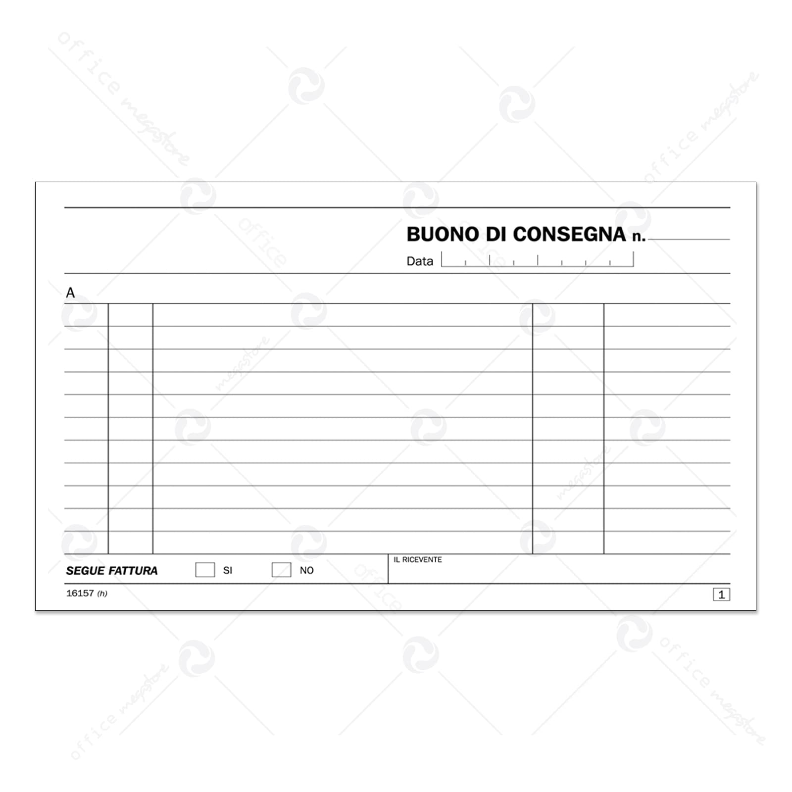 Confezione da 40 buoni consegna in duplice copia Data Ufficio autoricalcanti