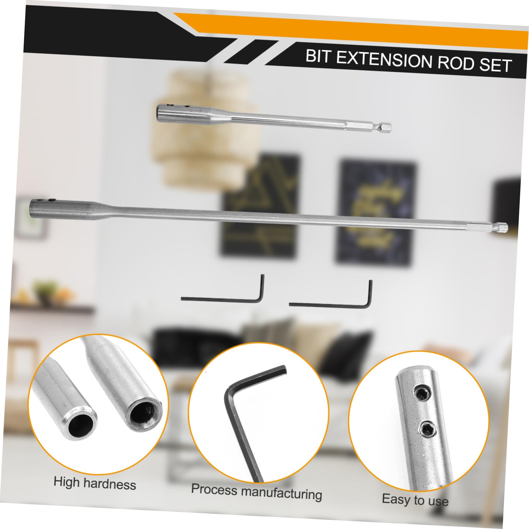 IWOWHERO Drill Bit Extension Set Extra Long Flexible Shaft Extension Bits for Wood Spade Bit Extensions