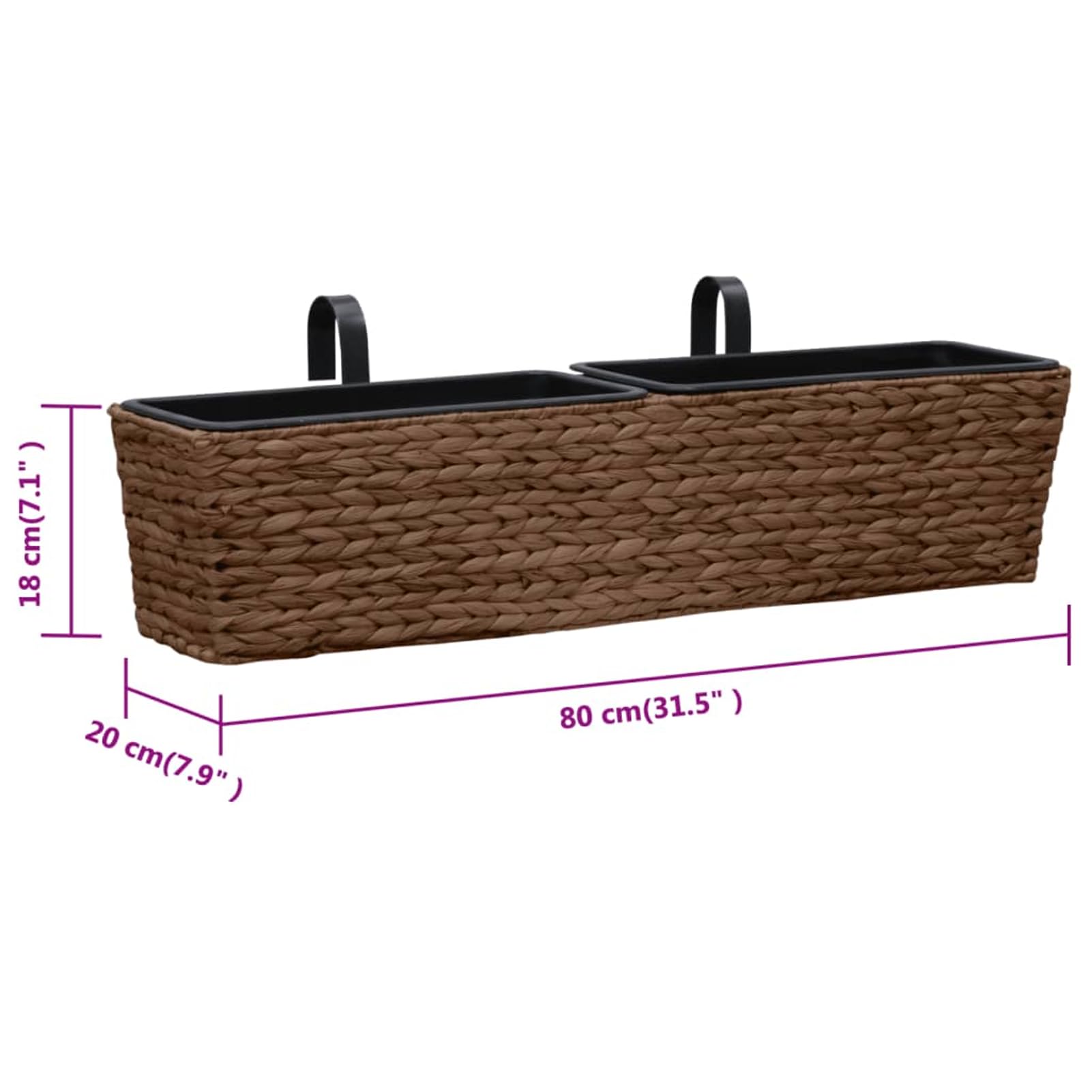 Gecheer Wasserhyazinthe Blumentopfset 2 Blumentöpfe Braun für Balkon und Innenbereich