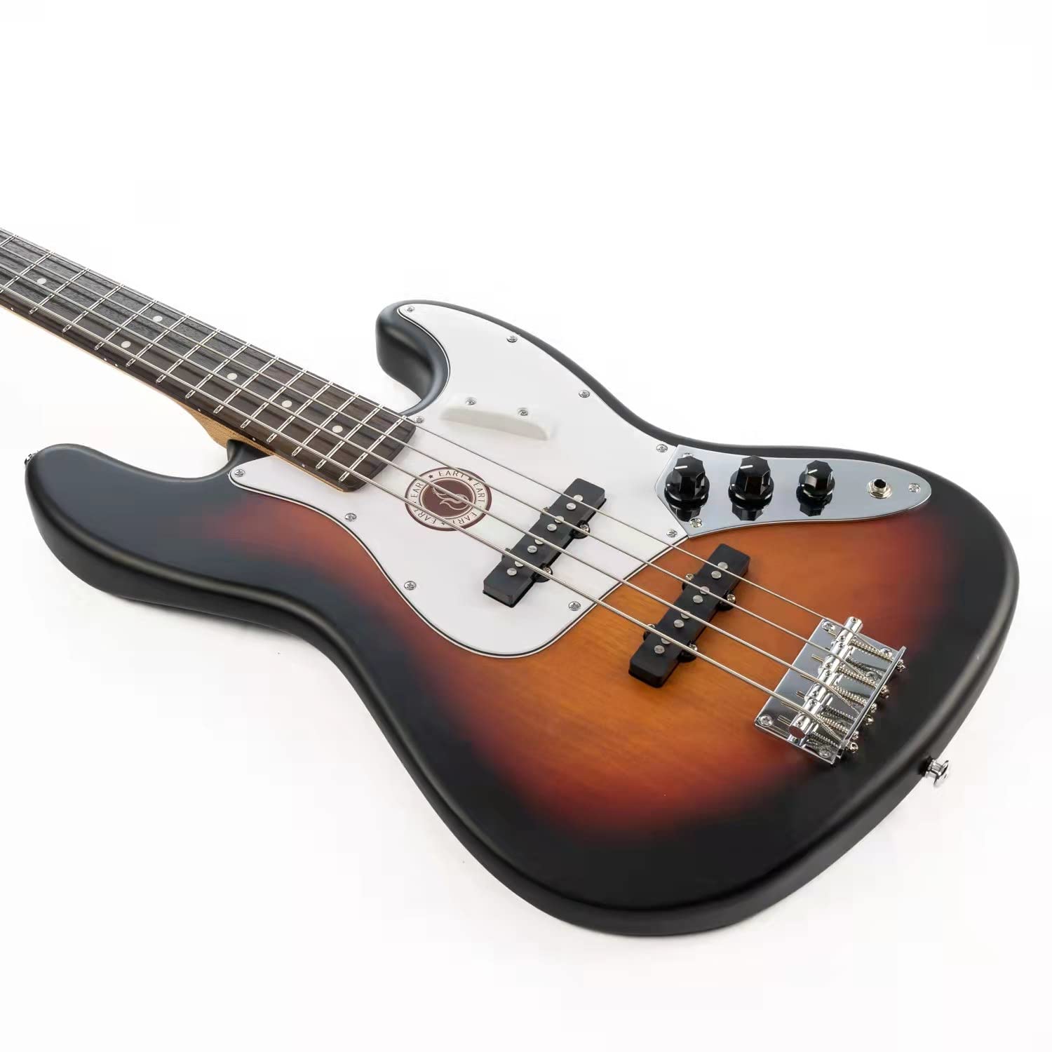 EART Guitarras B100 Asado Cuello de arce Palisandro Diapasón Cuerpo de caoba Trastes Acero Inoxidable Estilo Jazz Estándar 4 Cuerdas Jugador Bajo Eléctrico