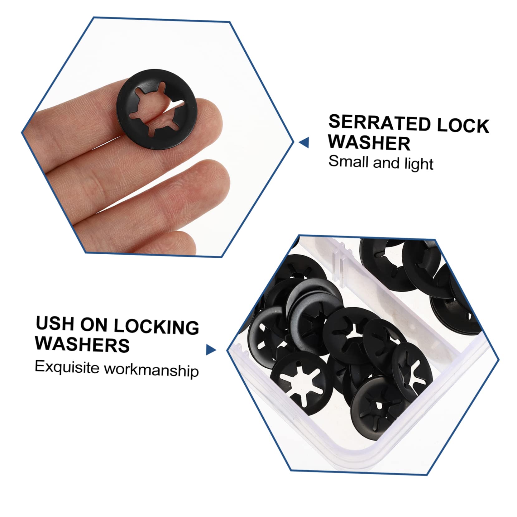 HAWILLOSCH Practical Washer Set Manganese Steel Internal Tooth Fasten Washers for Machinery