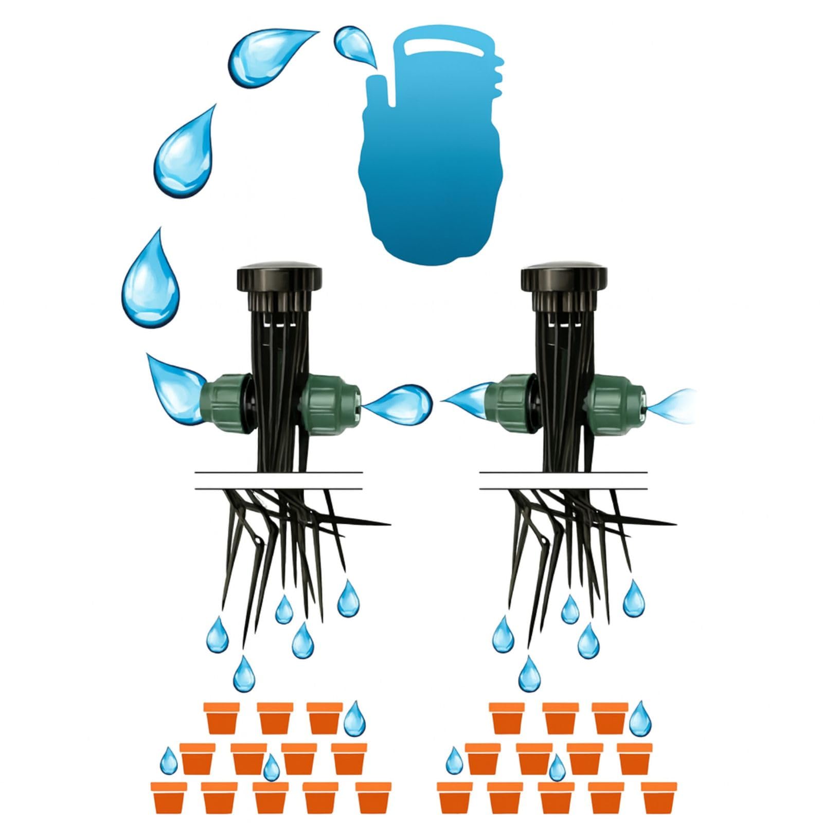 Weedness Distribuitore con 48 Gocciolatori - Coltivazione Interna & Esterna Irrigazione Automatica Giardino Sistema Micro Goccia Piante Fiori