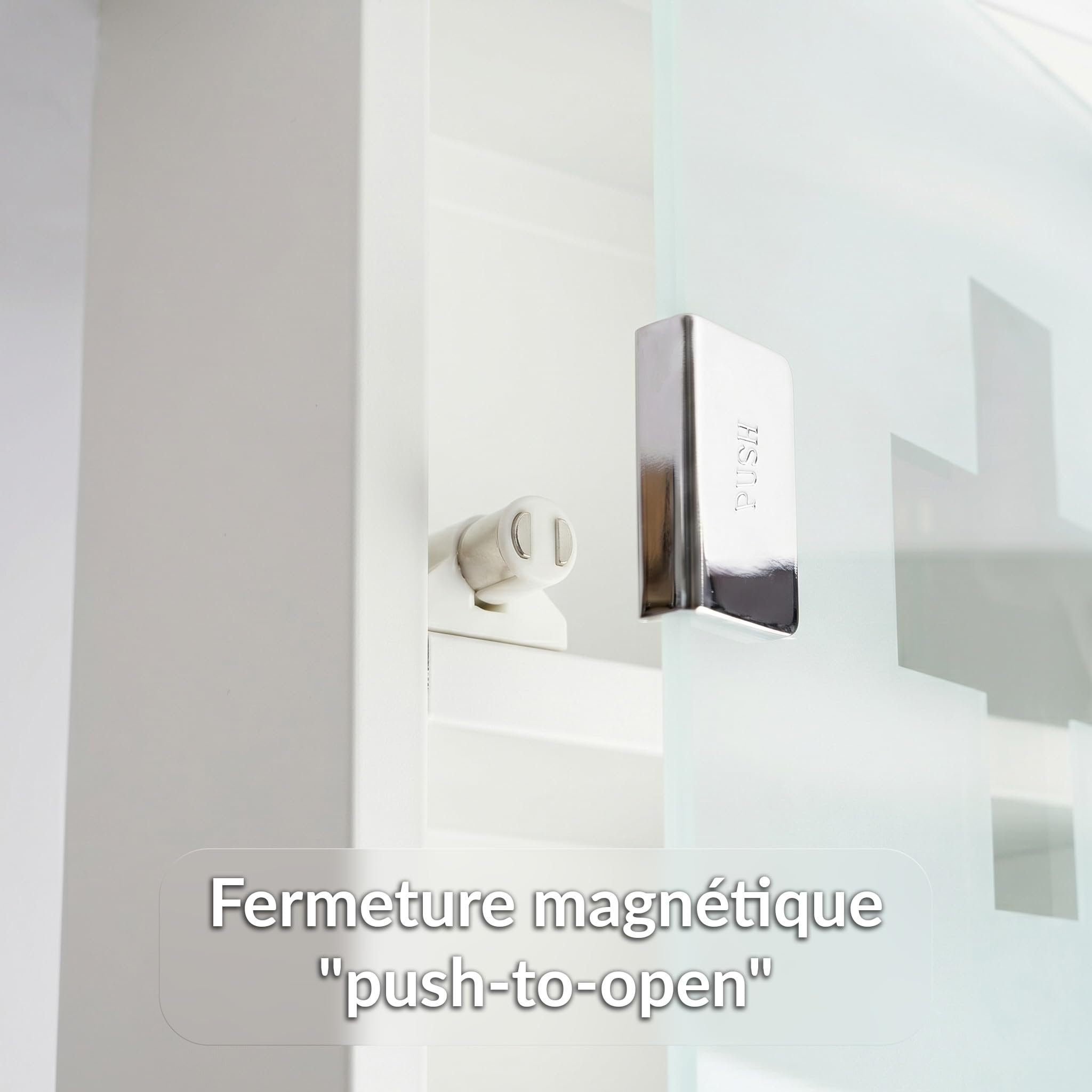 KARAT Armoire à Pharmacie Allen – Armoire à médicaments verrouillable avec Porte en Verre dépoli, pour Salle de Bain, Cuisine et Cabinet médical (Blanc, 60 × 30 cm (4 Compartiments))