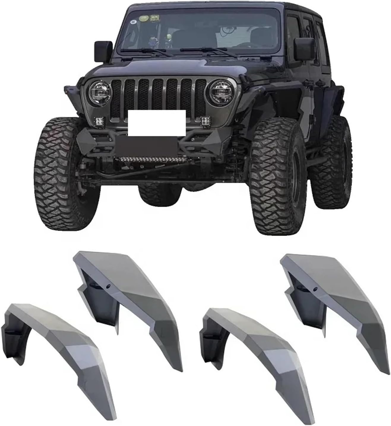 ジープ ラングラー JK 2007+ アルミ製フロント&リアフェンダーフレアに