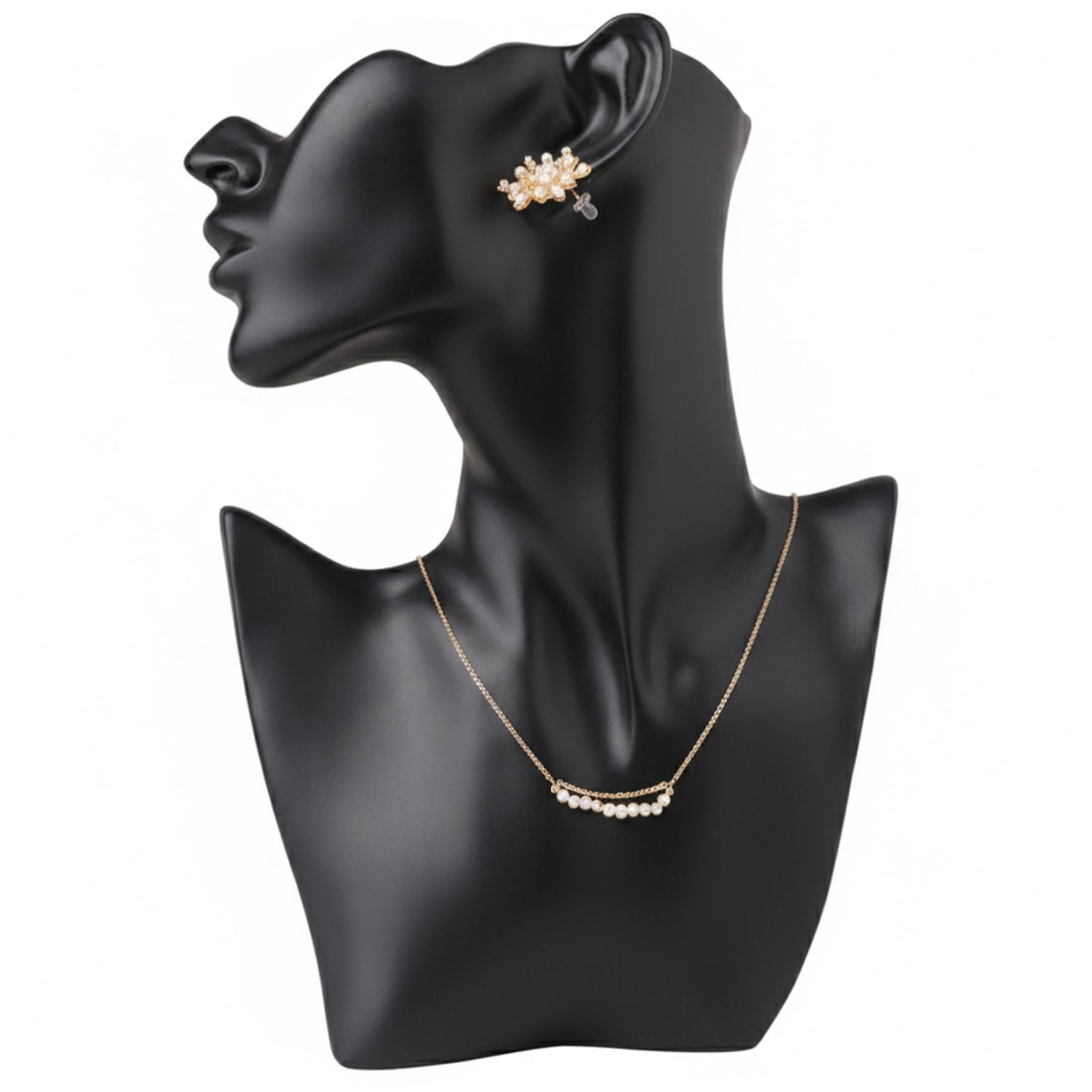 Présentoir à colliers avec modèle main et mannequin bijoux de comptoir