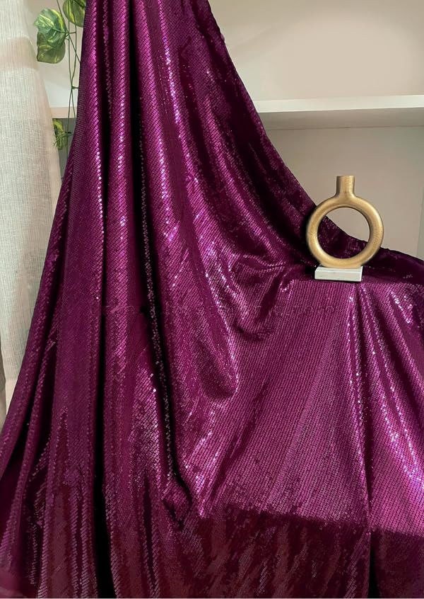 Image of Women's Bollywood Heavy Sequins Embroidery Work Georgette Saree with Unstitched Blouse