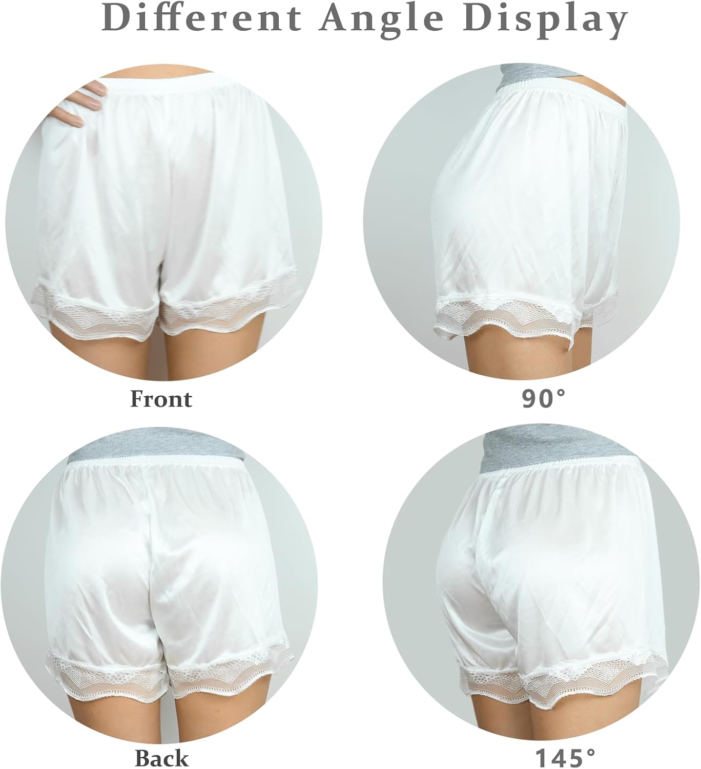 Slip Shorts for Women Under Dress Half Slip Pettipants Bloomers Culotte Shorts Split Skirt - Image 3