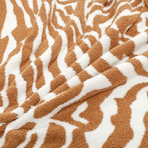 Polyester Microfiber Fluffy Animals Zebra Print Stripes Knitted Throw Blanket Super Soft Cozy Thick Throw Blanket For Sofa Couch Bed 51"X60" #TOP6