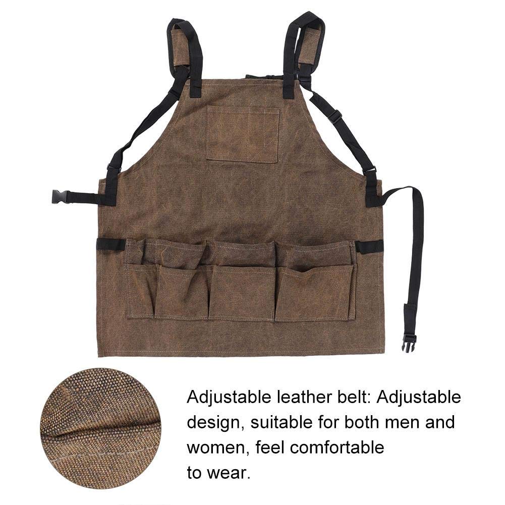 TOPINCN Delantal Trabajo Madera Delantal Impermeable Multiusos Con Bolsillos Herramientas Taller Jardín 11 Bolsillos Herramientas Cinturón Cuero Ajustable Adecuado Hombres Mujer