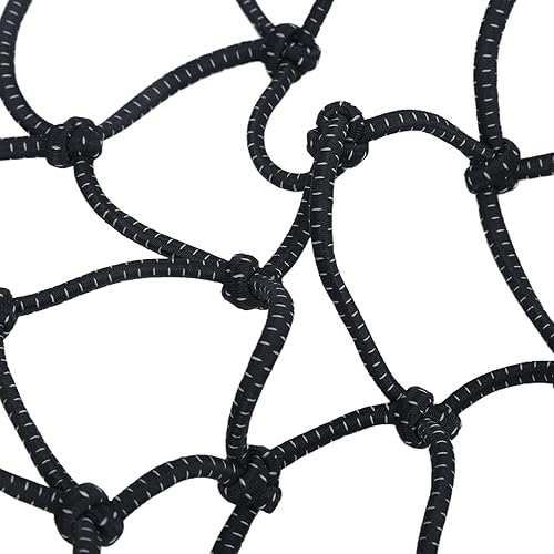 Miniatura 5 de Red de carga para motocicleta, filamento de látex, casco de motocicleta, malla gruesa para vehículos, automóviles (negro)