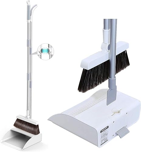 Juego de escoba y recogedor, Orient P & E 3 en 1 180 Rotación Escoba magnética automática con hebilla recogedor combinado con raspador para el