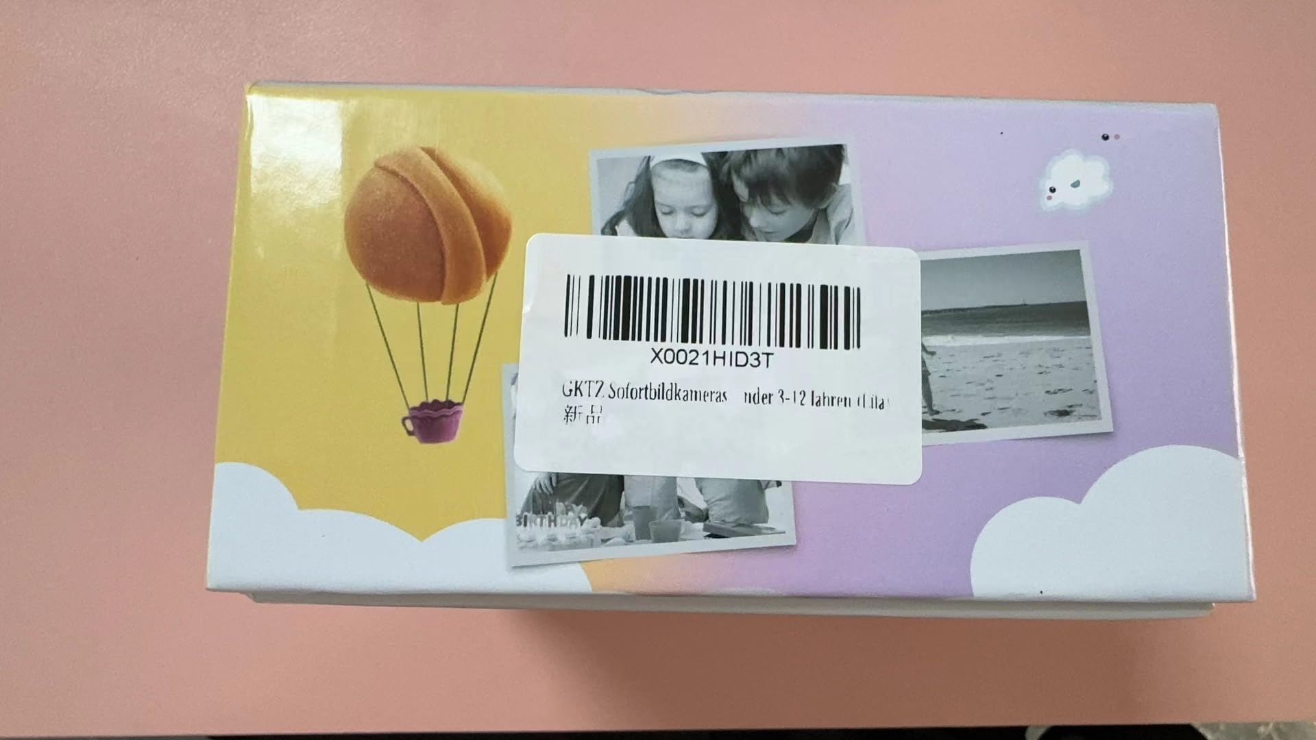 GKTZ Sofortbildkamera für Kinder 1080P mit 3 Rollen Fotopapier (Purple)