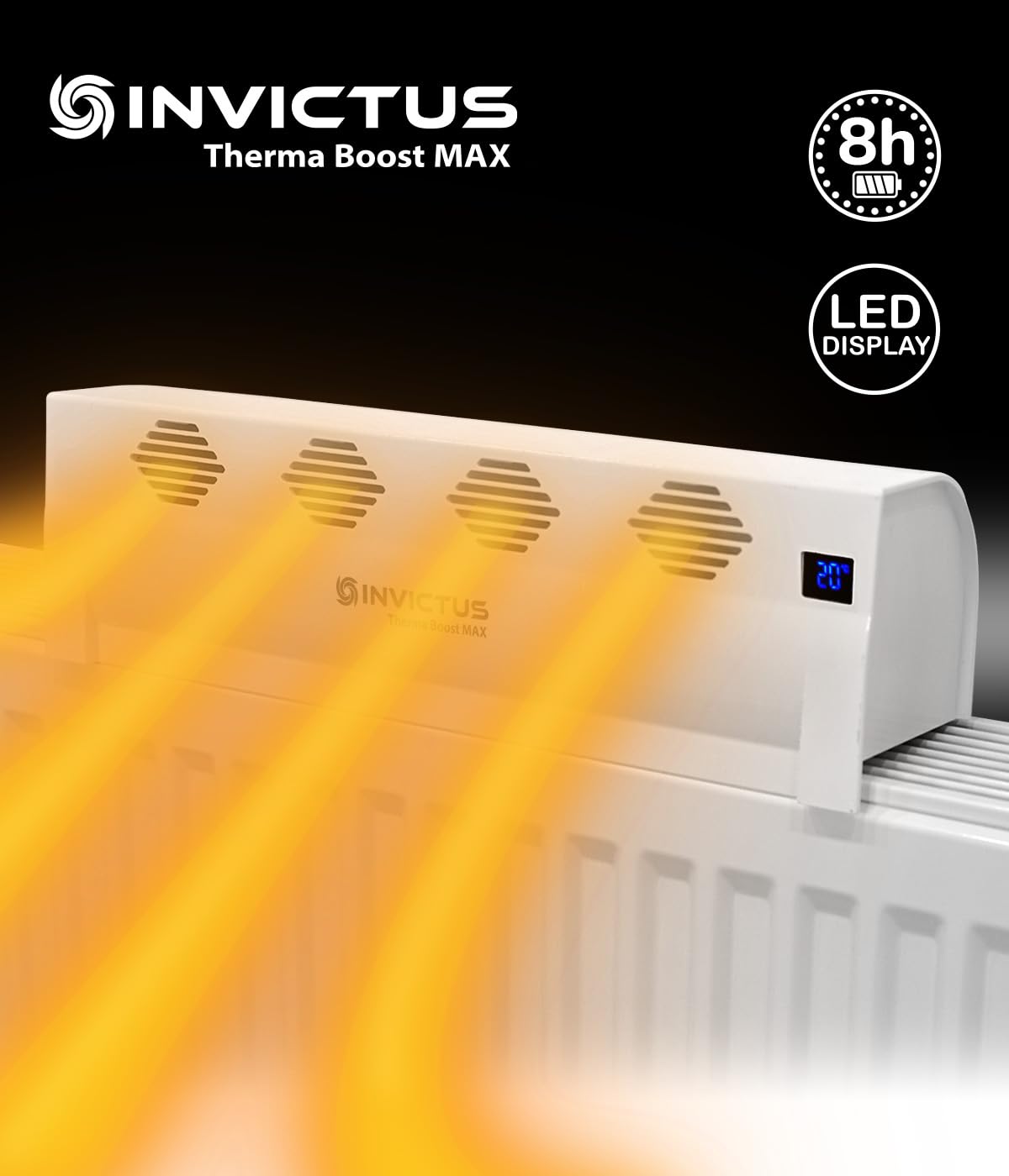 Genius Invictus Therma Boost Basic Heizverstärker 2 Modi Display, Kabellos, Wärme Verteilung Sparen von Energie Heizkosten- Heizkörper Ventilator Genius Invictus Therma Boost Basic Heizverstärker 2 Modi Display, Kabellos, Wärme Verteilung Sparen von Energie Heizkosten- Heizkörper Ventilator