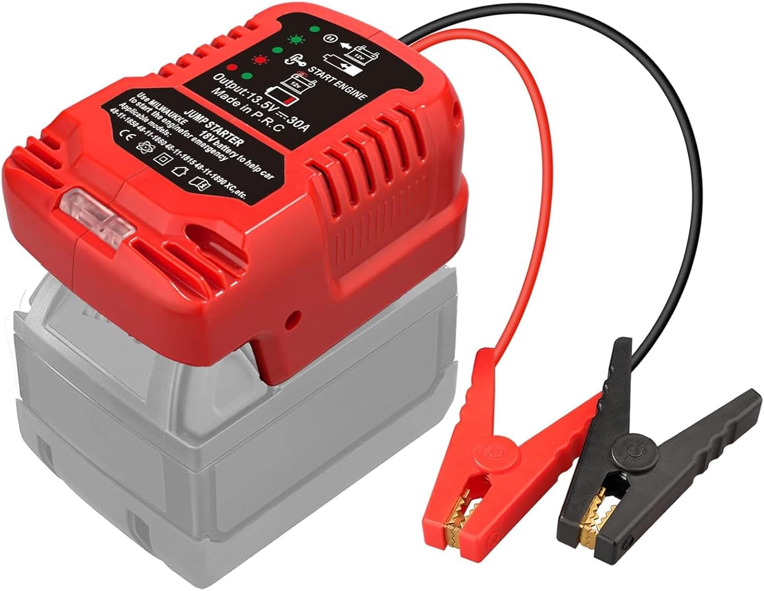 TPDL Power Bank per batteria di avviamento Milwaukee M18 18V con cavo di avviamento, adattatore Power Bank 12V per batteria Milwaukee M18