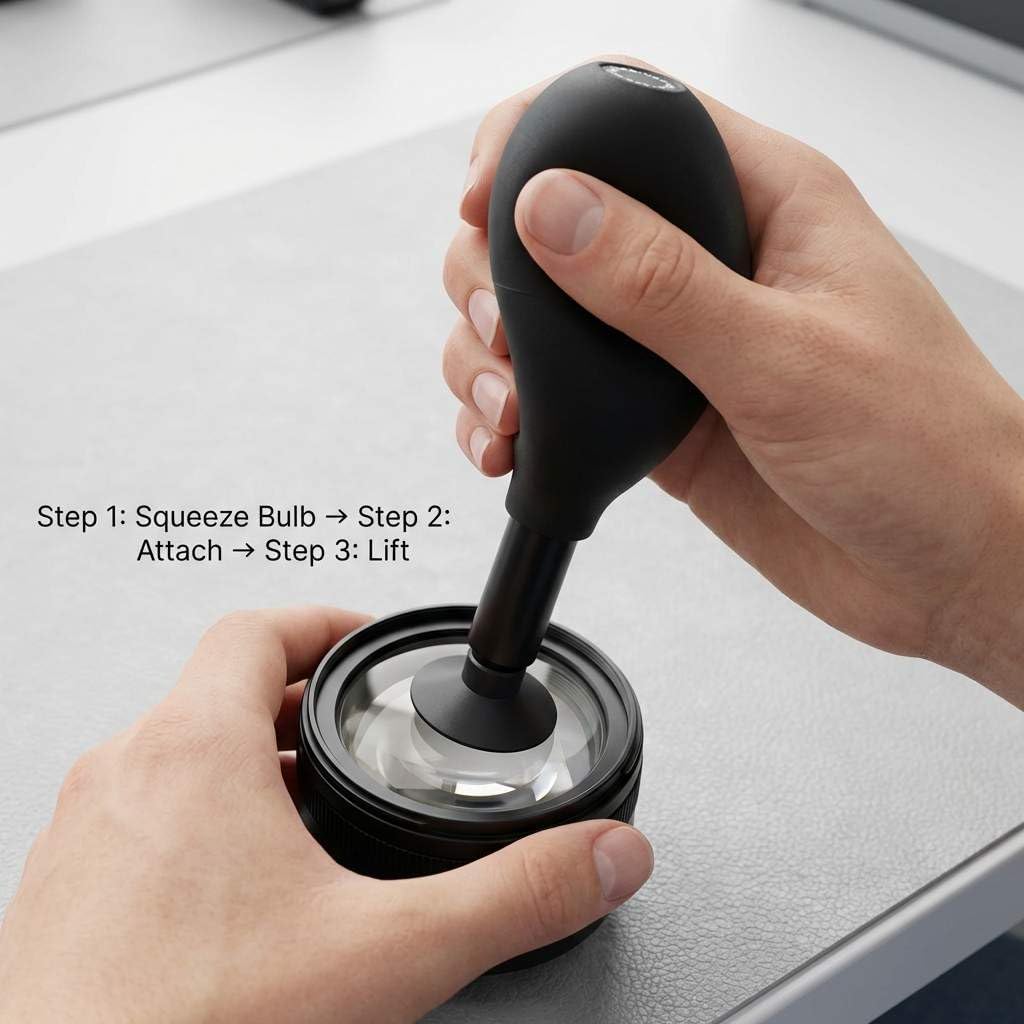 QWORK 8-in-1 Lens Sucker Kit | Interchangeable Anti-Static, ESD Conductive Silicone Suction Cup Set for Lens Repair and Cleaning, Watches & Electronics | Precision Cleaner Tool