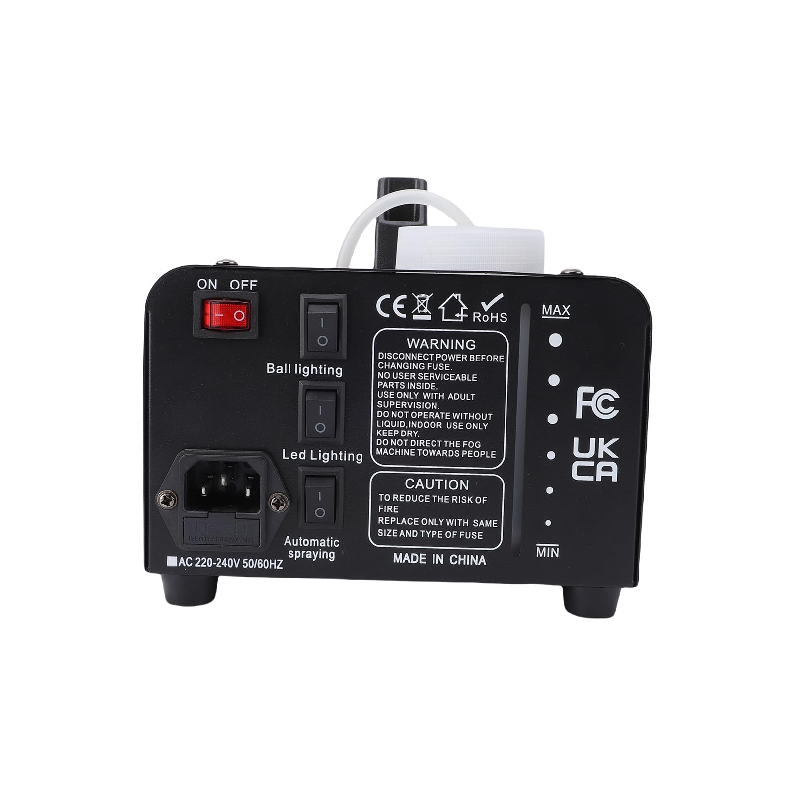 Wytwornica Mgły o Mocy 600 W, Metalowy Korpus z Pilotem i kulą dyskotekową, na Imprezy Halloween, Wesela, Scena DJ-a, Imprezy na świeżym Powietrzu W (Wtyczka UE 220-240 V)