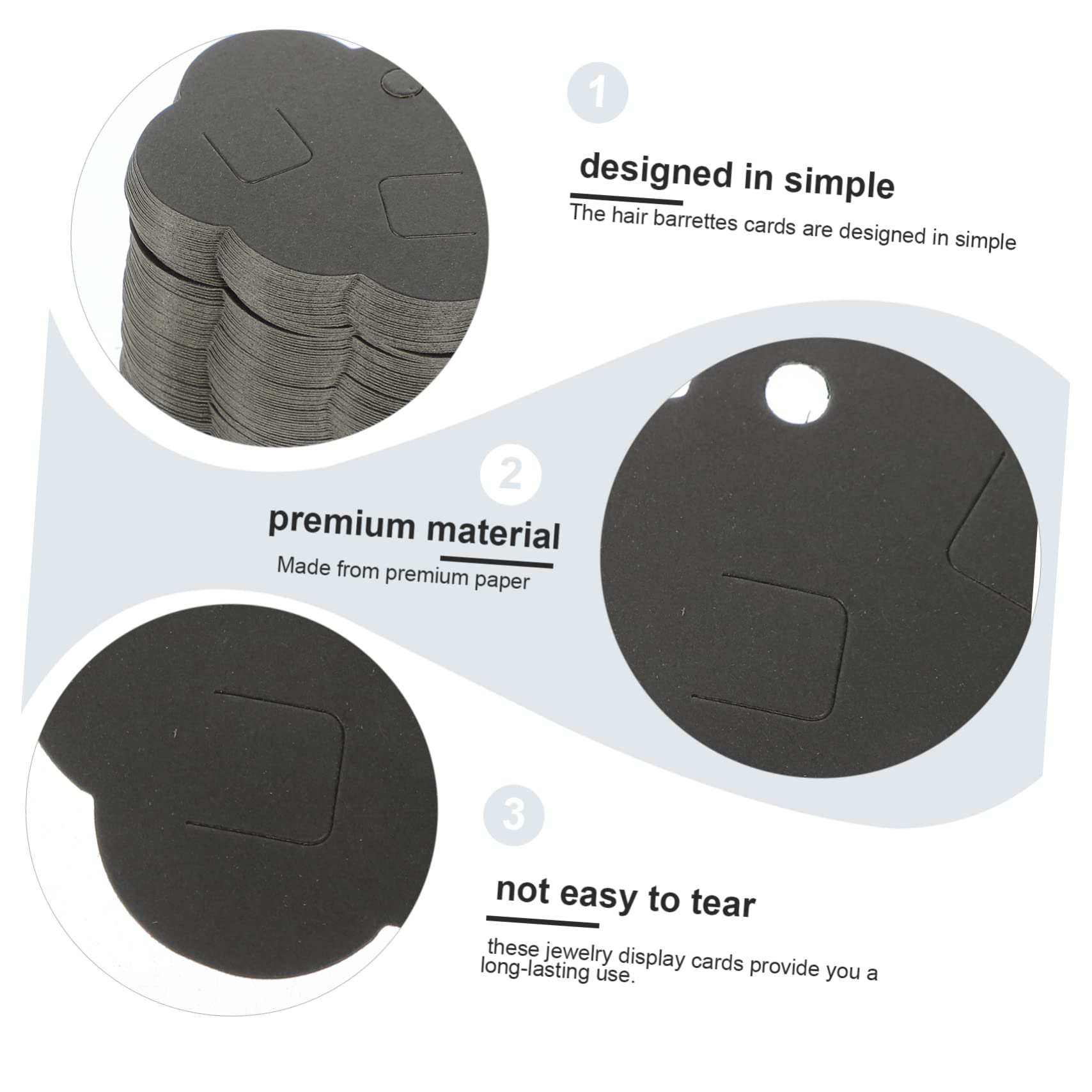 SOLUSTRE 100pièces Cartes De Présentation Pour Épingles à Cheveux Kraft Cartes Sachets Opp Pour Accessoires Capillaires Personnalisables Et Pratiques