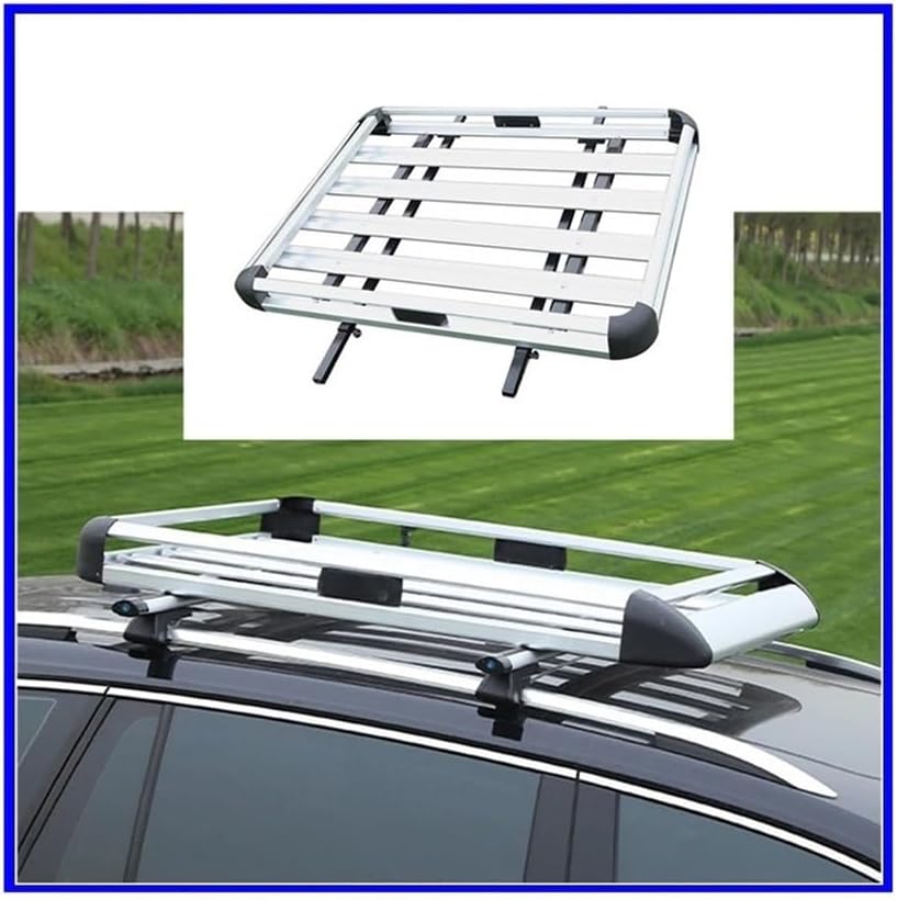 Universal Car Roof Rack Silver Black 1.27/1.4 Double Deck Car Roof Rack Aluminum Alloy Top Carrier Luggage Basket Compatible for SUV Car Large Cargo Box for Roof Racks(1.4 Black)