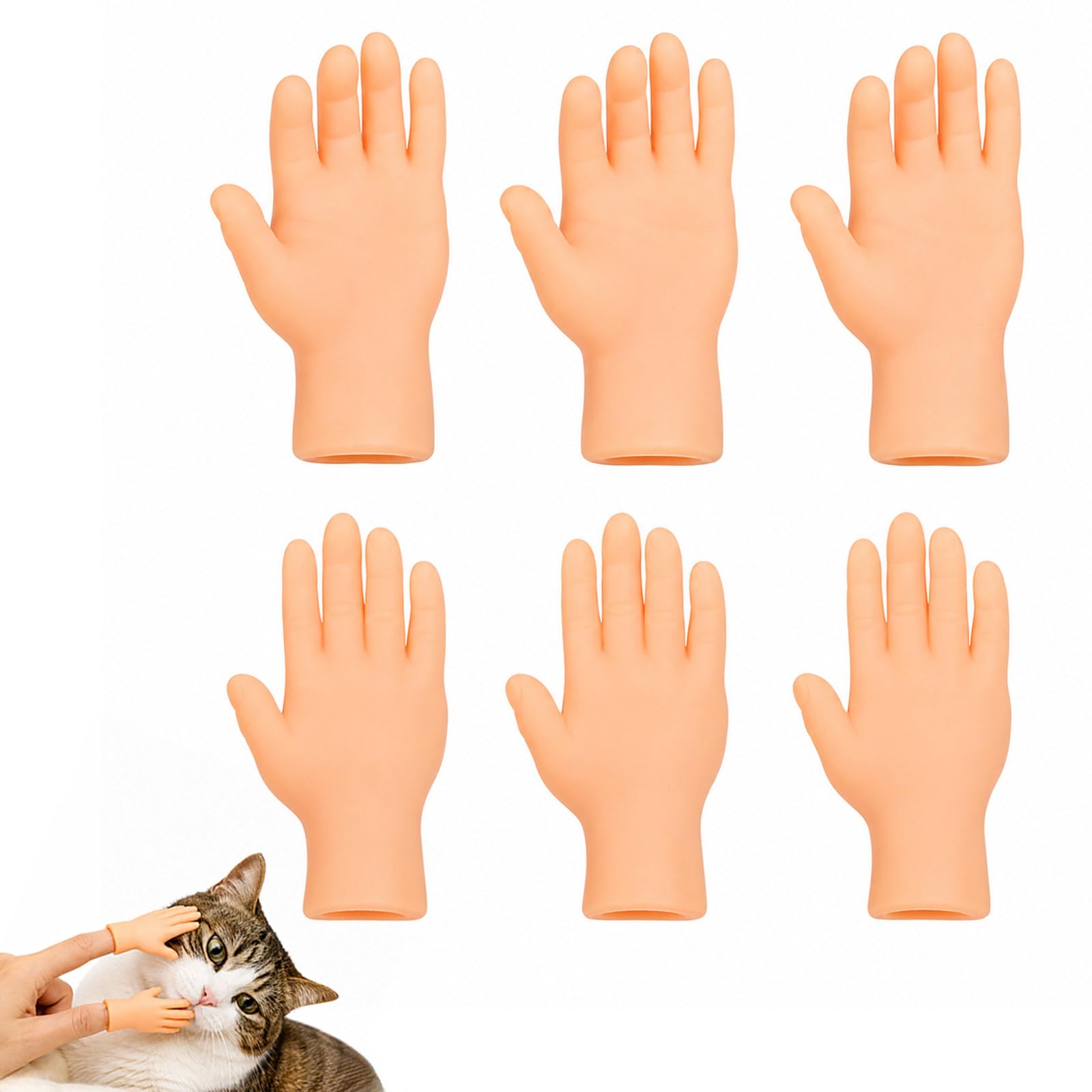 PAZNZJT 6PCS Mini Finger Puppets, Funny Little Hands for Joke Prank Props