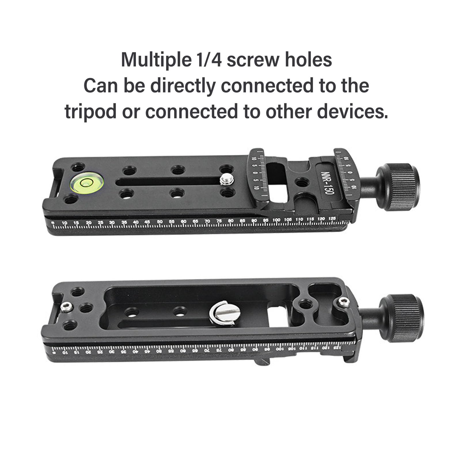 Camera Rail Nodal Slide Clamp con Nivel de Burbuja Incorporado para Accesorios de Fotografía de Cabeza de Bola ARCA