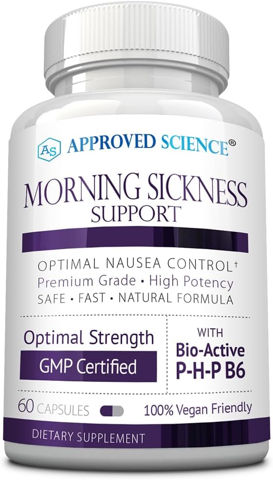 Approved Science Morning Sickness Support - Ginger, Bioactive Vitamin B6-60 Capsules - Vegan