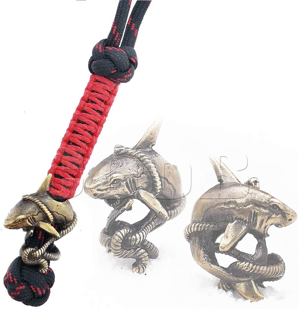 CooB EDC Paracord Knife Lanyard, Charm Zipper Pull, Keychain, Paracord  Lanyrds for Knife with Hand-Casted Metal Paracord Bead Beads Charms Animals