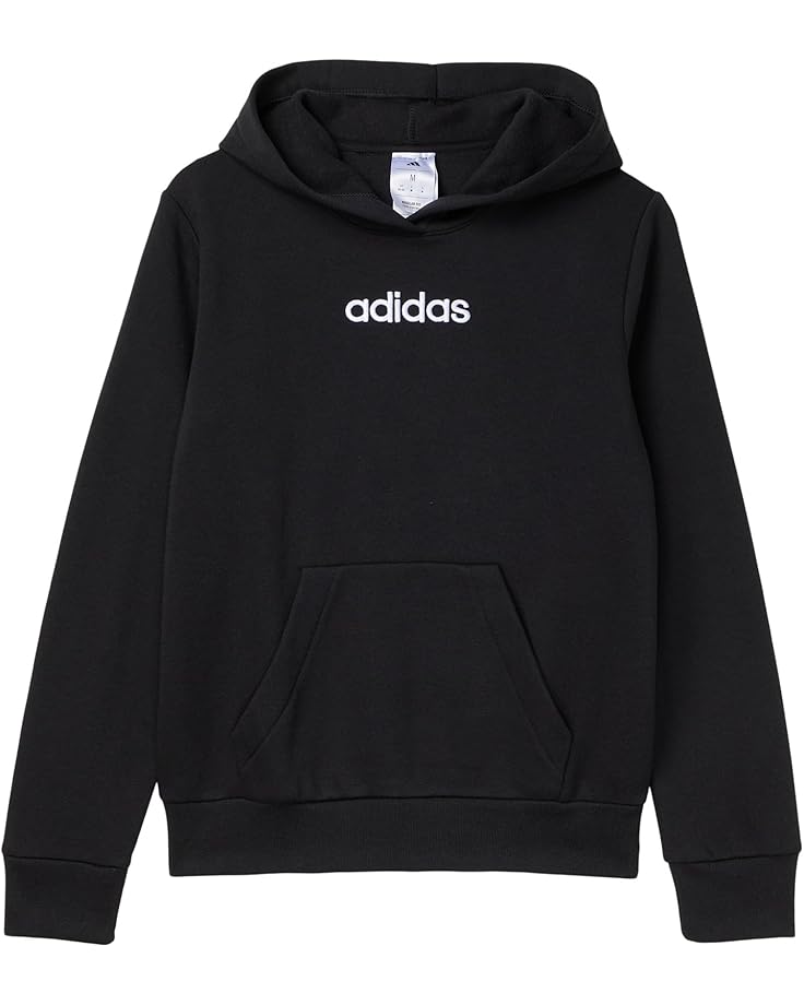 adidas Kids Essential Linear Embroidered Fleece Hooded Pullover (Big Kid) - Main View