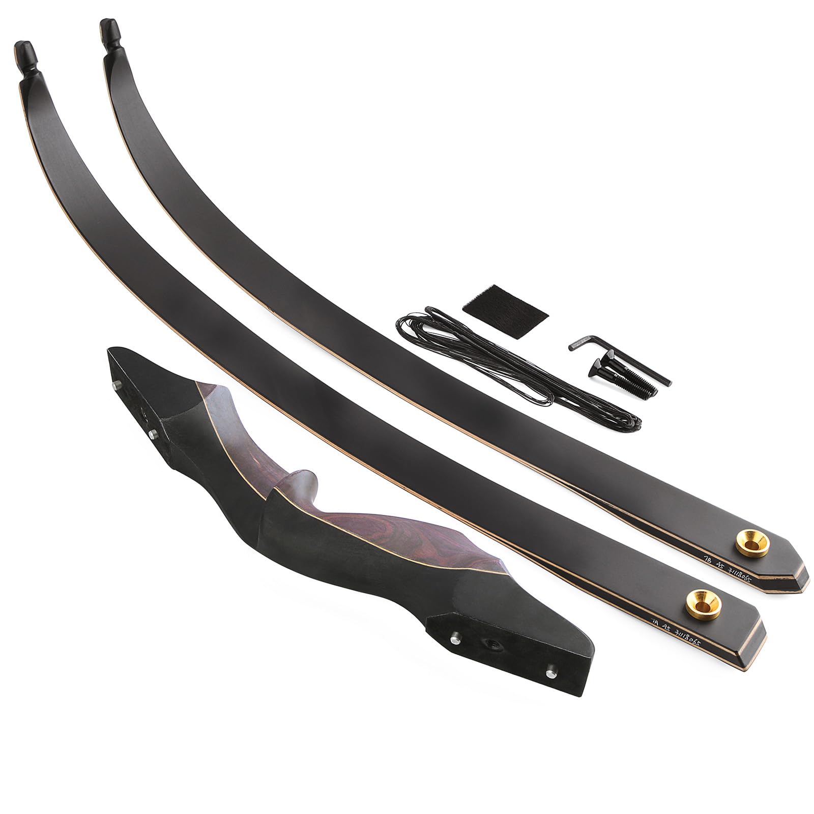 60" Set Arco E Frecce Adulto 25-60lbs Legno Colorato Ricurvo Archi Set per Il Tiro All'aperto E La Caccia Al Bersaglio (Rosso Vino, 60lb)