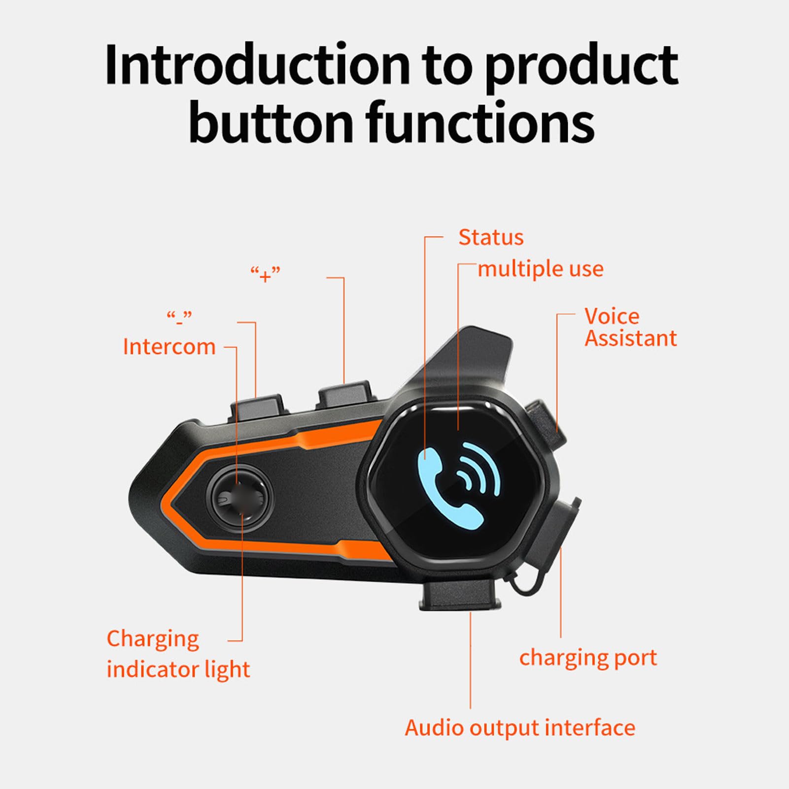V11S Motorcycle Helmet Headset IP67 Waterproof Intercom for Riders