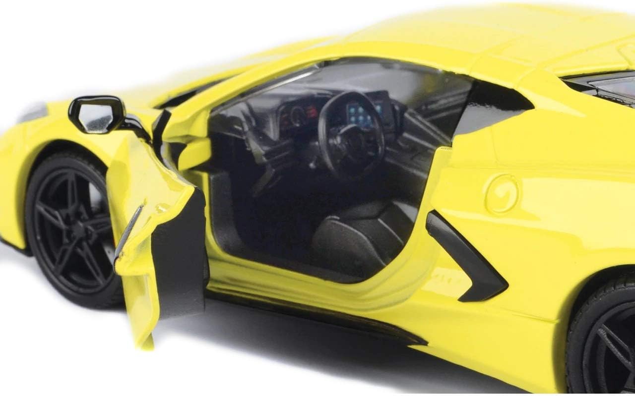 Motor Max 2020 Chevy Corvette C8 Stingray, Yellow 79360YL - 1/24 Scale Diecast Model Toy Car