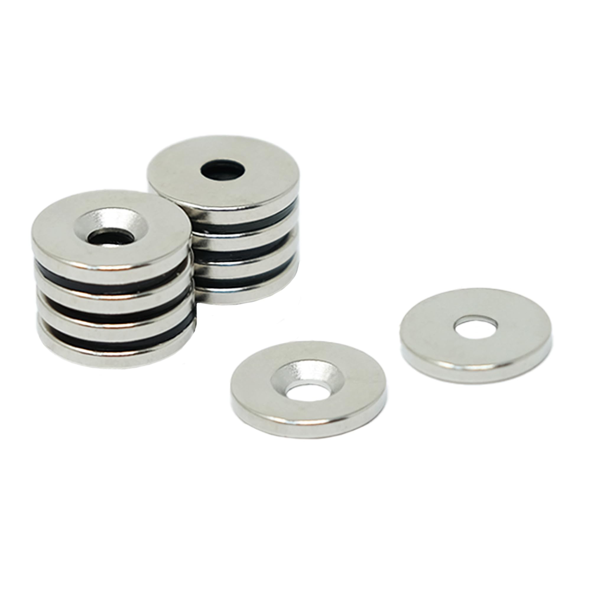 N42 Neodymium Countersunk Magnet for Arts, Crafts, Model Making, DIY, Hobbies, Office, and Home - 15mm dia x 2mm thick x 4.2mm c/sink - 1.7kg Pull - South - Pack of 20