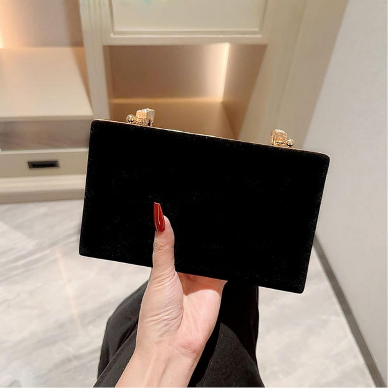 Evening Bag, Women Handbag, Velvet Banquet Bag, Dinner Clutch, Formal Party Purse - Image 4