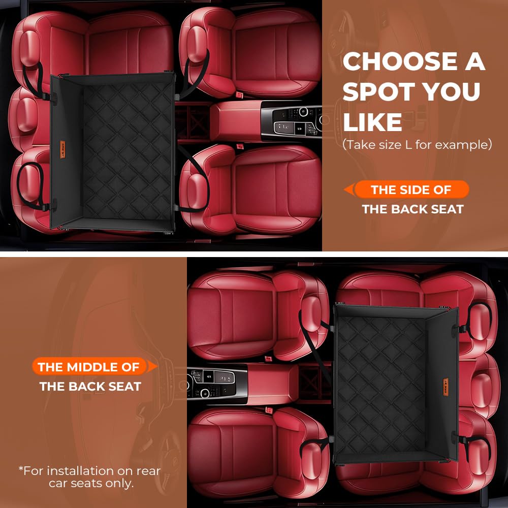KYG Siège Auto pour Chien,Imperméable Antidérapant Panier Chien Voiture, Résistant Transport Pet Voiture, Siège Renforcé pour Chiens de Taille Moyenne et Grande