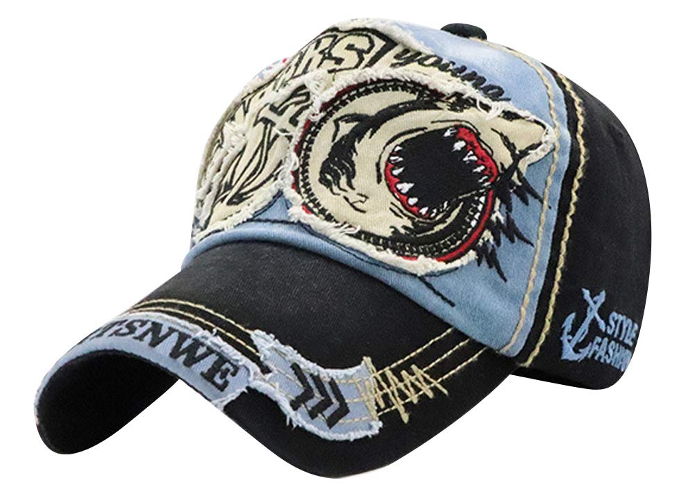 MINAKOLIFE Mens Shark Distressed Vintage Baseball Cap Hat