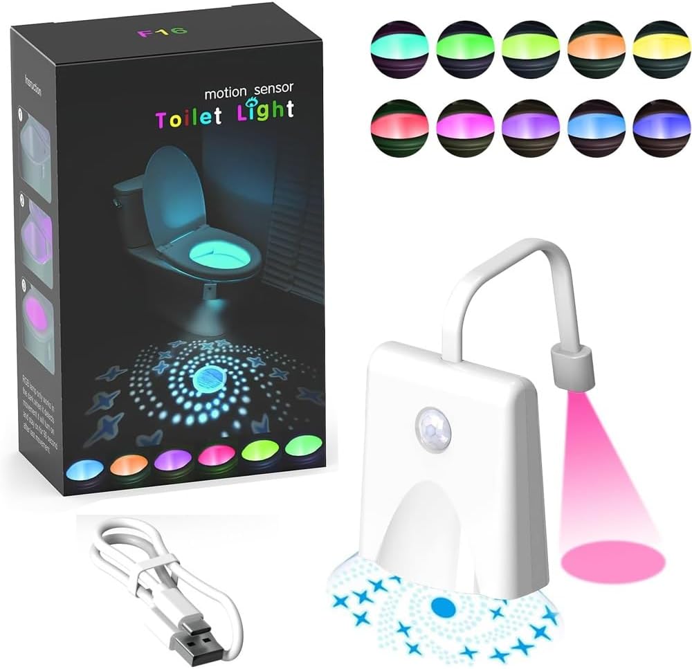 Toilet Light Inside Toilet, Motion Sensor Toilet Bowl Light, Toilet Bowl Lamp Inside Toilet, 16