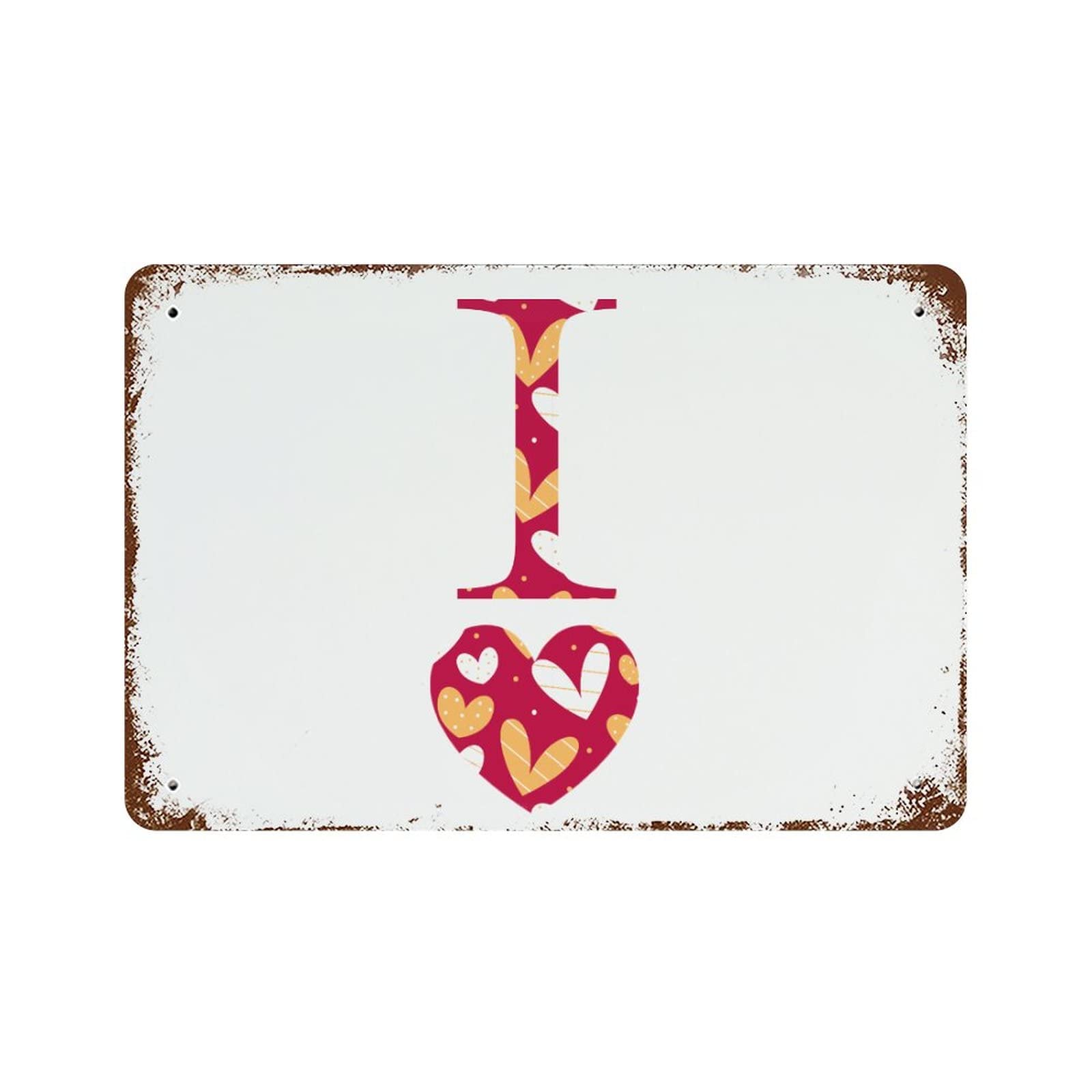 Plaque métal I Love You rétro pour déco vintage romantique