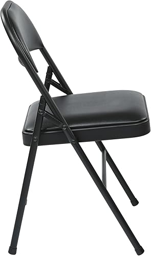 Miniatura 2 de Office Star FF Series - Juego de 4 sillas plegables de metal con asiento y respaldo acolchados de vinilo con límite de peso de 300 libras, color
