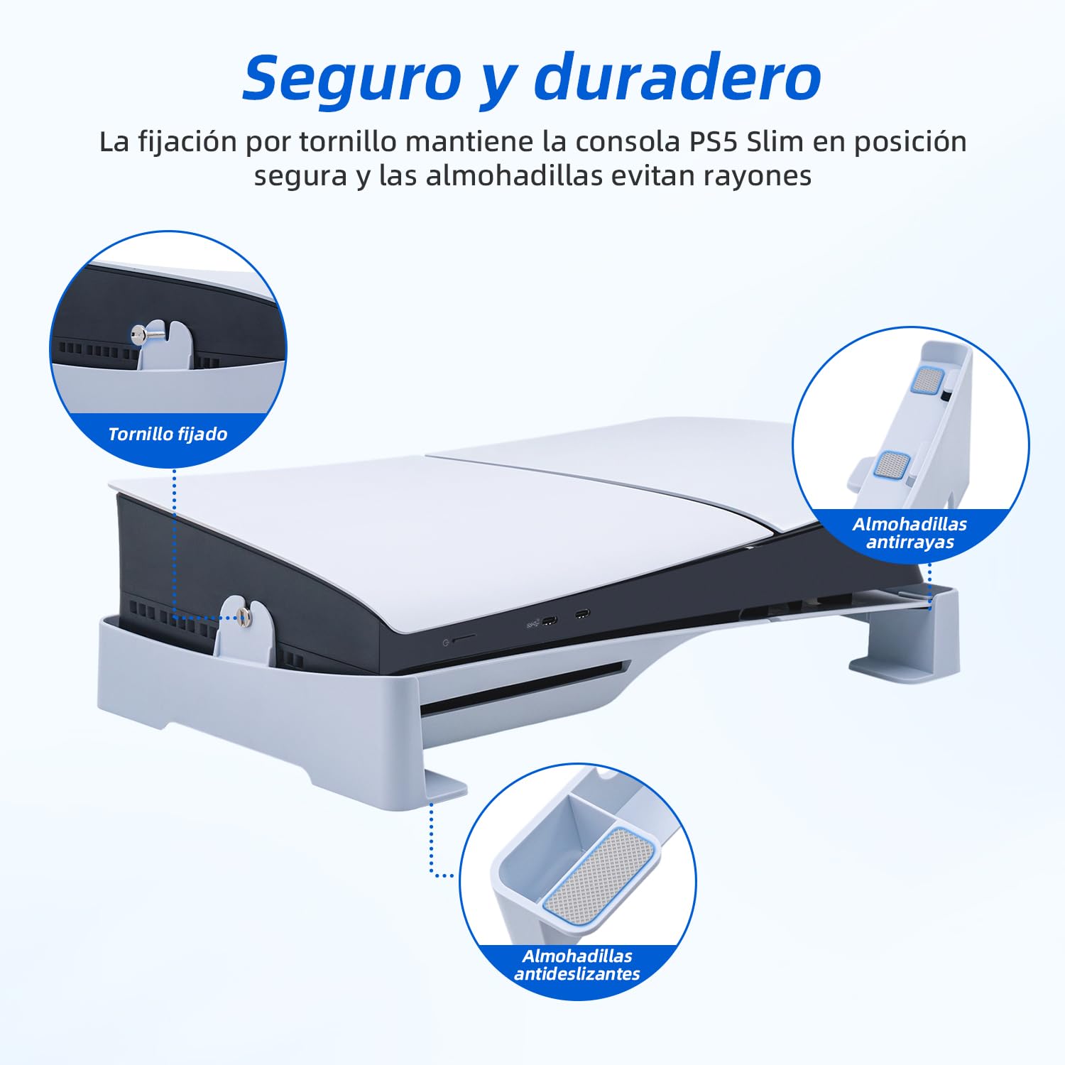 Mcbazel Soporte Horizontal Compatible con PS5 Slim/PS5 Pro DE/UHD Consola, Soporte de Base para PlayStation 5 Disco y Consola de Edición Digital