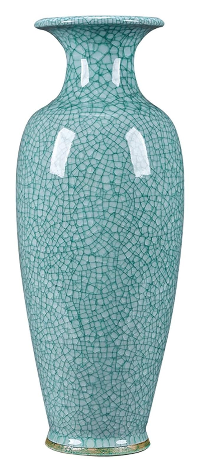 SnamicE Vase Tabletop Ceramic Vase, Retro Flower Arrangement Ornament Large Size Floor Vase Chinese Style Decorations,One Color-20 * 52cm