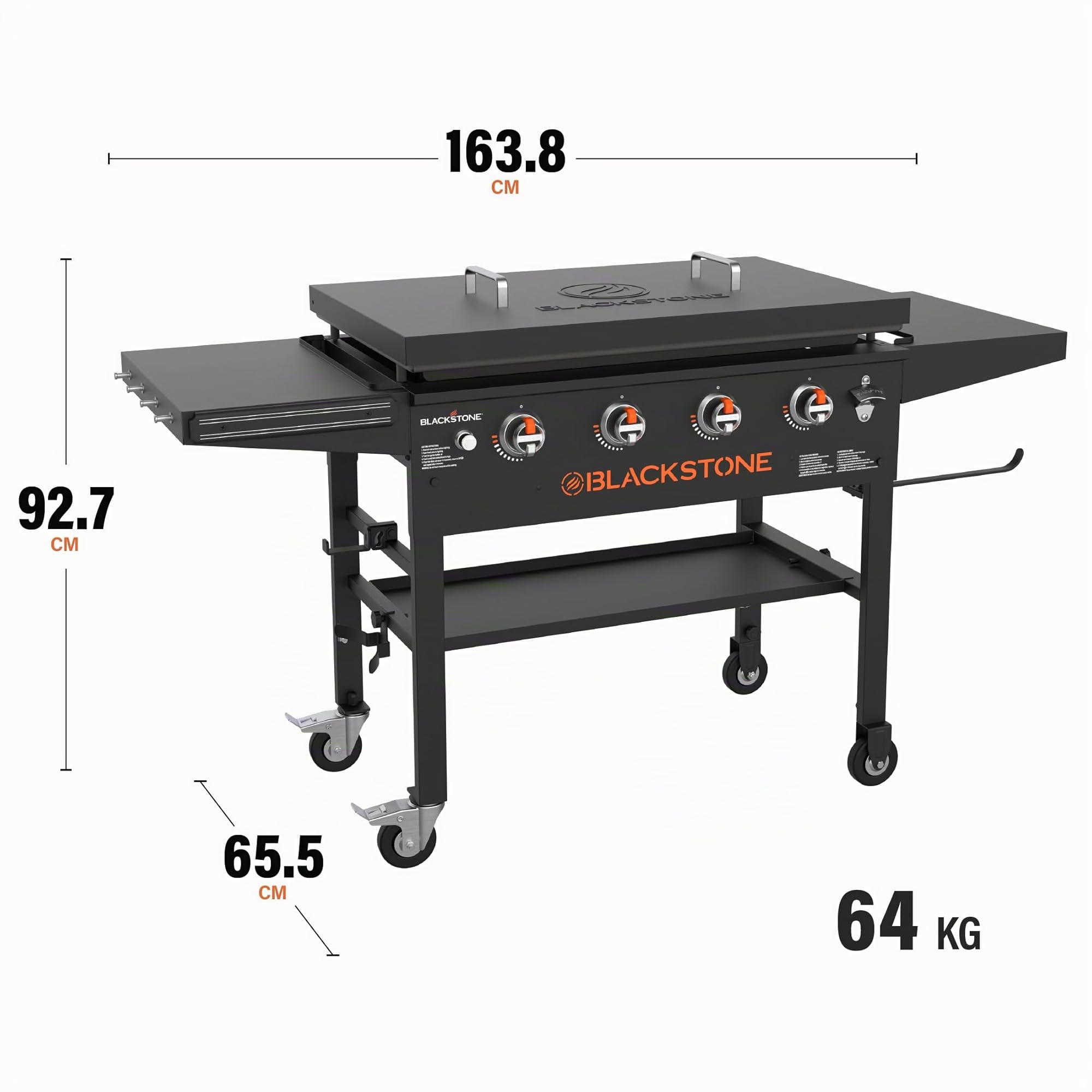 Piastra con coperchio 4 bruciatori Griddle